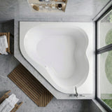 Petra 5 ft. Acrylic Center Drain Corner Bathtub in White