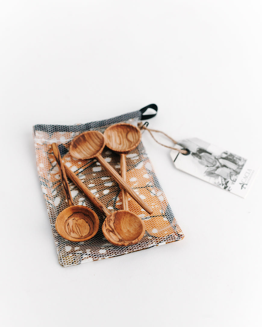 Olive Wood Coffee Spoon Set