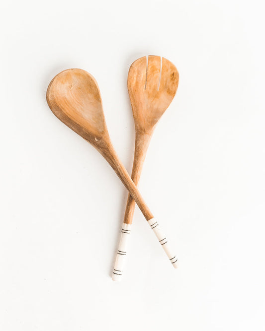 Striped Salad Servers