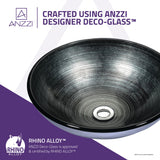 Stellar Series 17 in. Bathroom Vessel Sink with Scratch-Tough and Stain-Resistant Surface in Precious Storm Glass