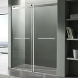 Kahn Series 57 to 60 in. x 76 in. Sliding Frameless Shower Door with Tsunami Guard Tempered Glass