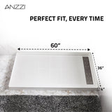 Kahn Series 60 in. x 36 in. Extra-Deep ANR Alcove Shower Base and Frameless Sliding Shower Door Combo