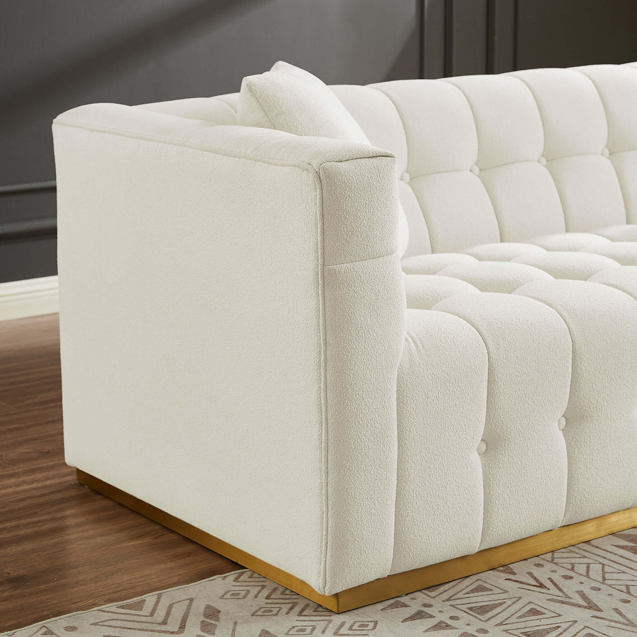 Eleanor Mid-Century Modern  Sofa Beige Boucle