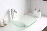 Vista Series 17 in. Bathroom Vessel Sink with Scratch-Tough and Stain-Resistant Surface in Lustrous Frosted Finish Glass