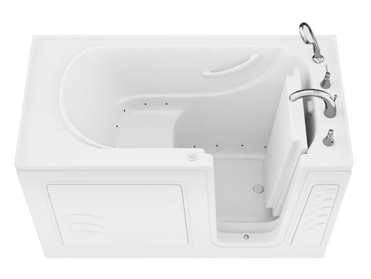 ANZZI Value Series 30 in. x 60 in. Quick Fill Walk-In Air Tub in White