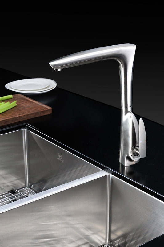 ANZZI Timbre Elegant Kitchen Faucet, Single Gyroscopic Control, 360° Swivel Spout, 1.5 GPM, Rhino Alloy Solid Brass, cUPC Certified