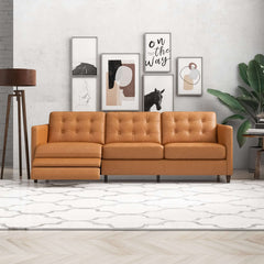 Christopher Tan Leather Electric Inclining Sofa