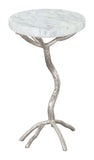 Joel Side Table White & Silver