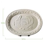 Ovente Turkey Ceramic Serving Platter Holds Up to 22 Pounds, Stylish Homely Design, Perfect for Thanksgiving, Christmas, or Nightly Dinner, Ideal for Fish, Chicken or Steak Dishes, White P4565W
