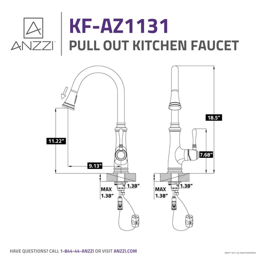 Luna Single Handle Pull-Down Sprayer Kitchen Faucet in Polished Chrome