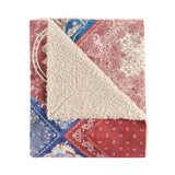 Patchwork Bandana Teddy-Backed Throw