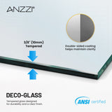 Mountain 60 in x 76 in. Reversible Frameless Sliding Deco-Glass Shower Door with Soft-Close System - Multiple Finishes