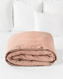 Peach linen duvet cover
