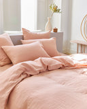 Peach linen duvet cover