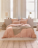Peach linen duvet cover set (3 pcs)
