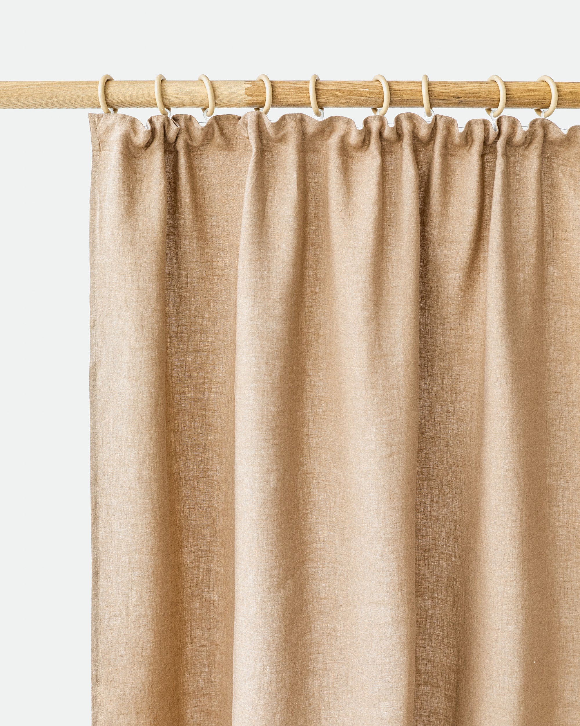 Pencil pleat linen curtain panel (1 pcs) in Latte