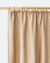 Pencil pleat linen curtain panel (1 pcs) in Latte