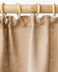 Pencil pleat linen curtain panel (1 pcs) in Latte