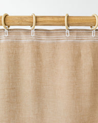 Pencil pleat linen curtain panel (1 pcs) in Latte