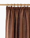 Pencil pleat linen curtain panel (1 pcs) in Chocolate brown