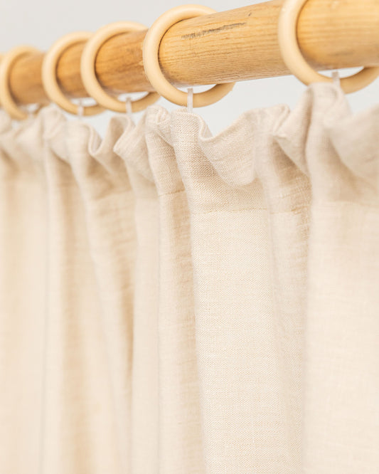 Pencil pleat linen curtain panel (1 pcs) in Natural linen