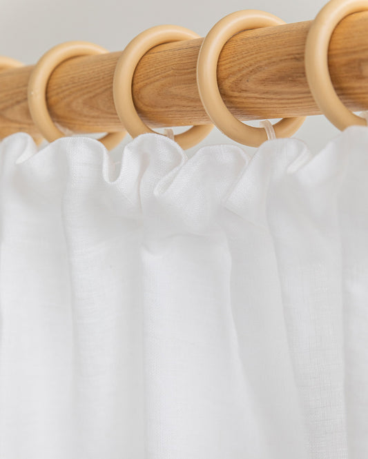 Pencil pleat linen curtain panel (1 pcs) in White