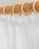 Pencil pleat linen curtain panel (1 pcs) in White