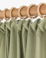 Pencil pleat linen-cotton curtain panel (1 pcs) in Sage