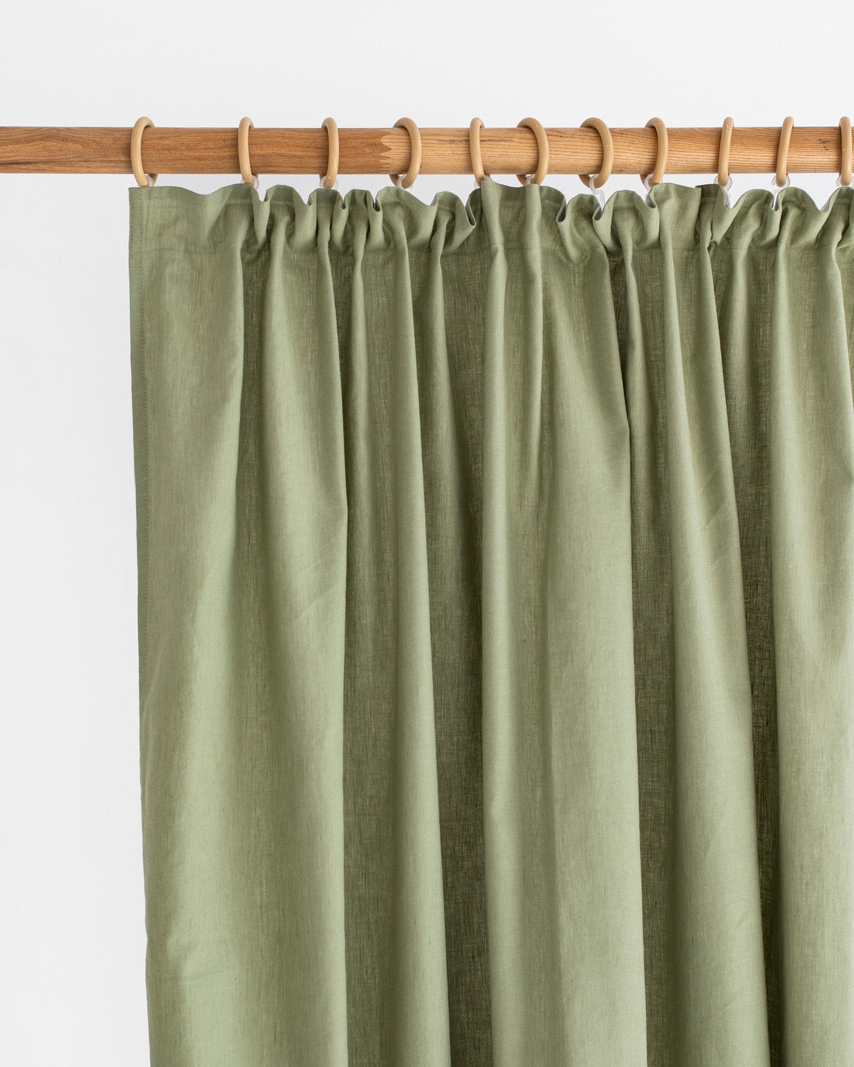 Pencil pleat linen-cotton curtain panel (1 pcs) in Sage