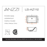 Rhodes Series 21 in. Ceramic Undermount Sink Basin in White
