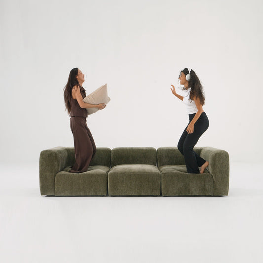 Philo Chenille Low Profile Modular Sofa (3-Seater)