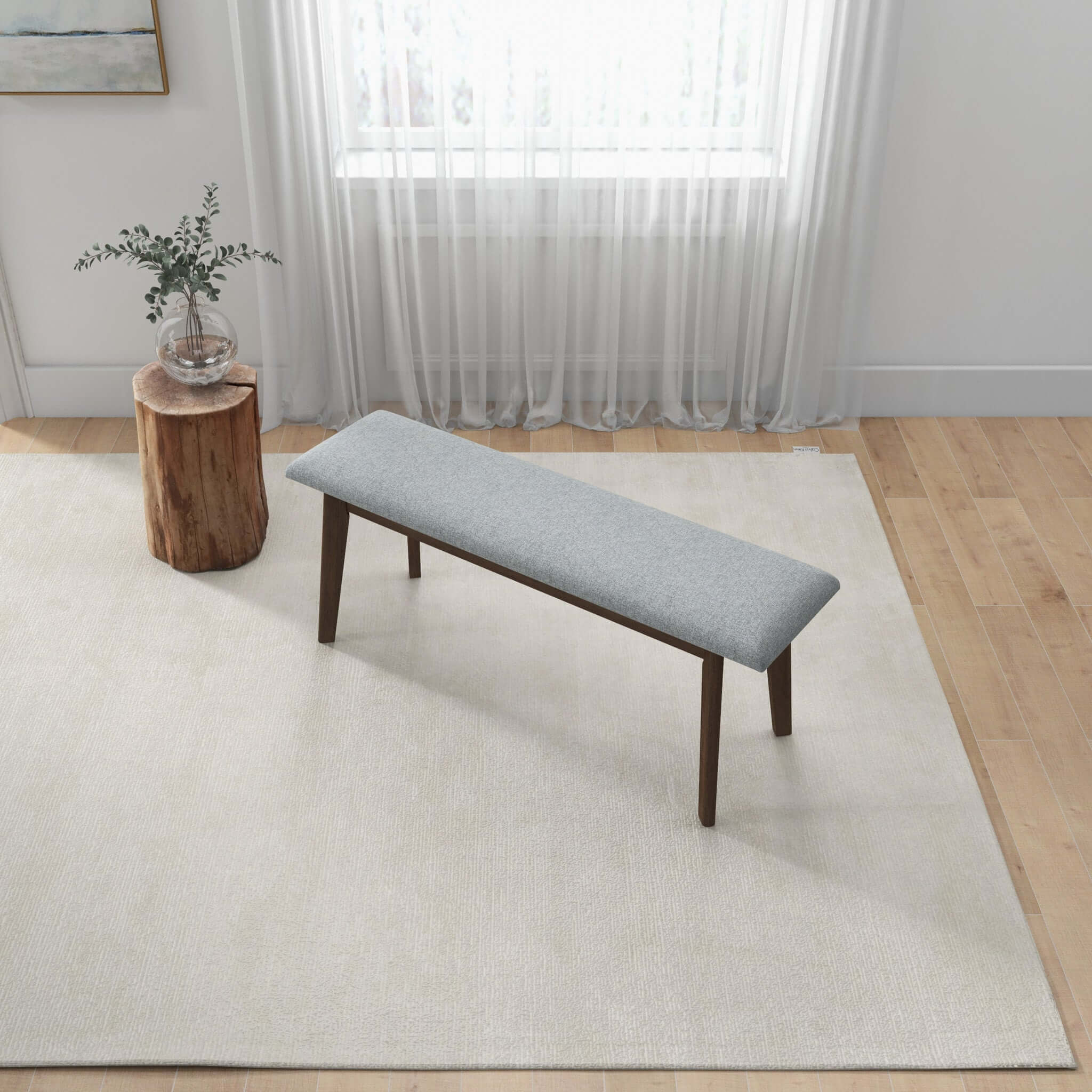 Carlos Fabric Upholstered Solid Wood Bench