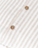 Pillow cover with buttons in Striped in Natural