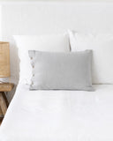 Linen pillowcase with buttons in Light gray