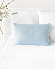 Sky blue linen-cotton pillowcase