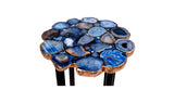 Azul Agate Accent Table Blue