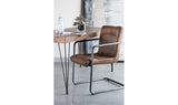 Ansel Arm Chair Grazed Brown Leather - Set Of Two