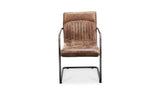 Ansel Arm Chair Grazed Brown Leather - Set Of Two