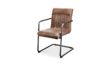 Ansel Arm Chair Grazed Brown Leather - Set Of Two