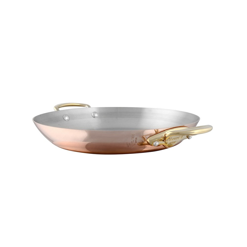 Mauviel M'Heritage 150 B Copper Paella Pan With Brass Handles, 15.7-In