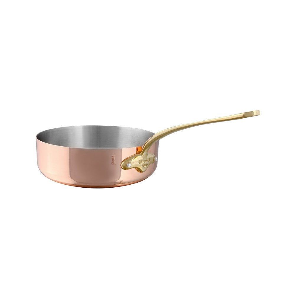 Mauviel M'Heritage 150 B Copper Saute Pan With Brass Handle, 1-Qt