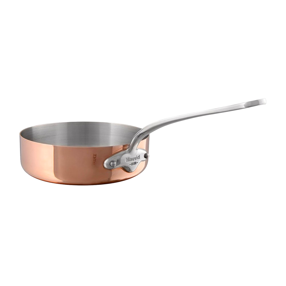 Mauviel M'150 S Copper Saute Pan With Cast Stainless Steel & Helper Handle, 3.5-Qt