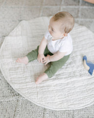 Stone Washed Linen Quilted Play Mat