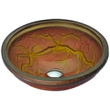 Alto Series 17 in. Bathroom Vessel Sink with Scratch-Tough and Stain-Resistant Non-Porous Surface in Brown Glass