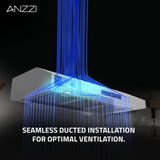 ANZZI 36-Inch 600 CFM 4-Speed Stainless Steel Under Cabinet Convertible Residential Range Hood with LED Lamp