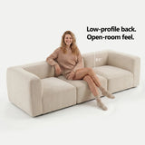 Philo Chenille Low Profile Modular Sectional Sofa (3-Seater+Ottoman)