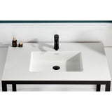 Conques 30 in W  x 18 in D Cultured Marble Vanity Top in White with White Basin
