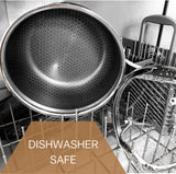 Hexagon Surface Hybrid Stainless Steel Saucepan with Lid