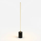 Prism Brassed Gold LED Floor Lamp with On/Off Switch Faux Marble Base