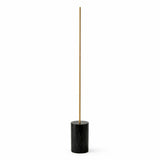 Prism Brassed Gold LED Floor Lamp with On/Off Switch Faux Marble Base